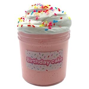 Birthday Cake with Frosting and Sprinkles Cloud Dough Slime Pink Party 8 oz
